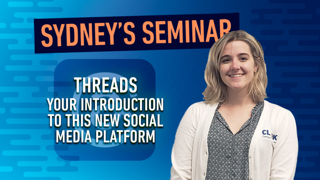 Sydney's Seminar: Introduction to Threads title card.