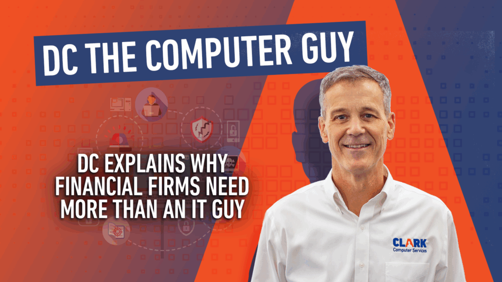 DC the Computer Guy, Darren poses for the title card for the Financial services blog why you need more than an IT guy.