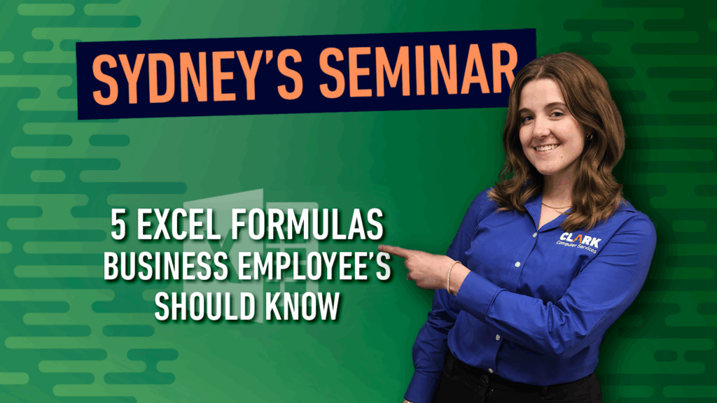 Sydney's Seminar Excel Formulas title card.